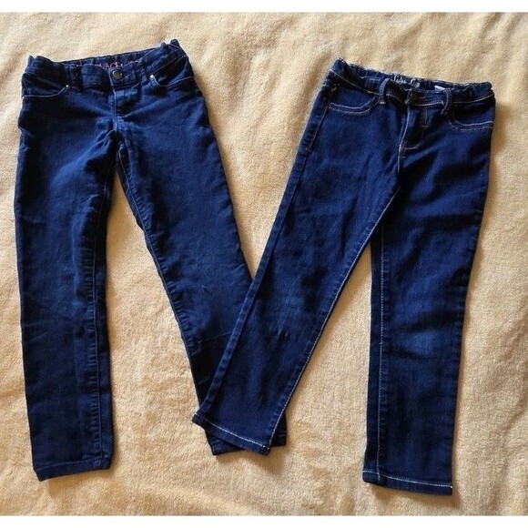 Lot Of 2 Blue Jeans Girls Size 6 Lu Lu Luv & The Childrens Place Jeggings Pants - Picture 3 of 13